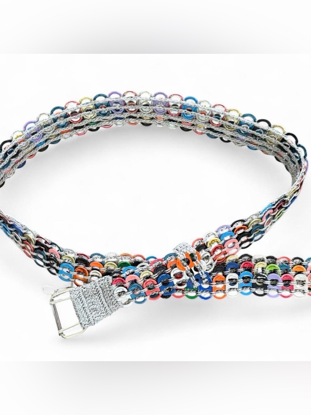 Multicolor Pop-Chain Woven Belt